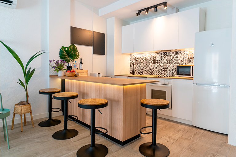 Cocina americana Apartamento airbnb